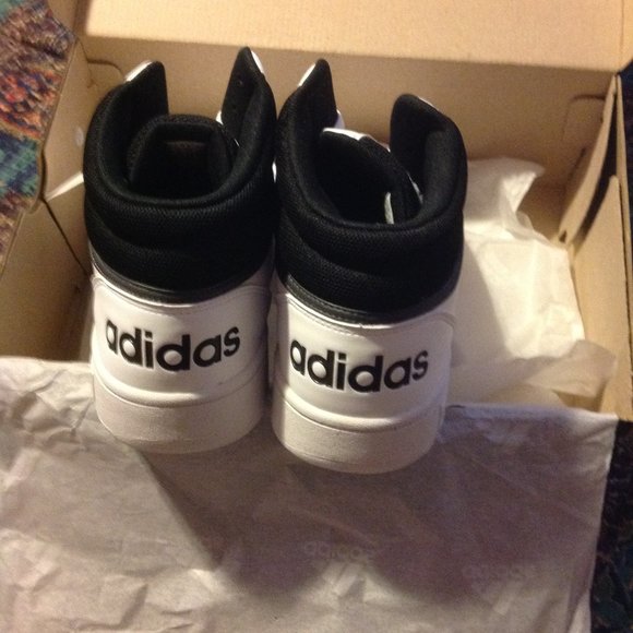 Adidas Men's Hoops 3.0 White & Black Mid Sneakers -11.5M - New in Box - Picture 3 of 11